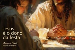 Jesus pintado na mesa é o dono da festa